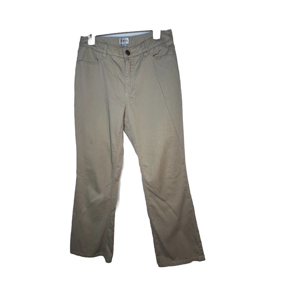 Chicos Short Inseam 29" Light Khaki Pants Womens 0.5 US 6 Stretch Work Career